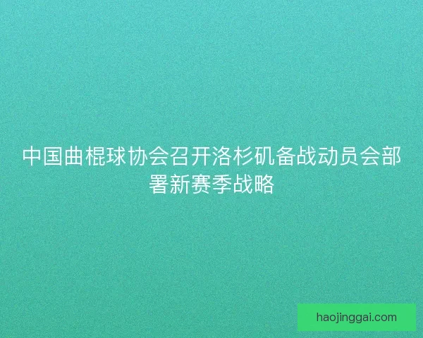 中国曲棍球协会召开洛杉矶备战动员会部署新赛季战略 中国曲棍球协会召开洛杉矶备战动员会部署新赛季战略